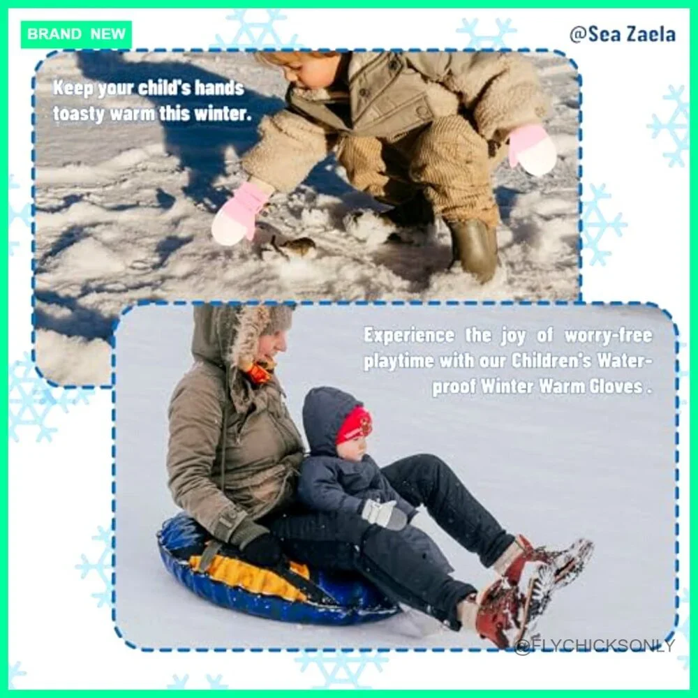 Toddler Winter Gloves Waterproof Fleece Lined Snow Mittens 6-24 Months